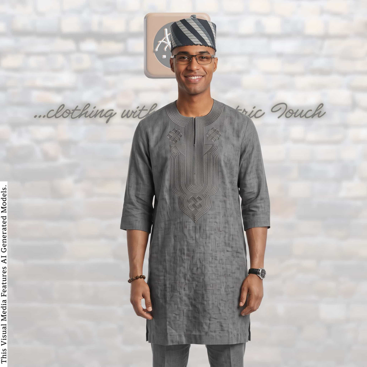 Handcrafted Tomtom Tajia Cap, Aso Oke Mallam African Traditional Hat