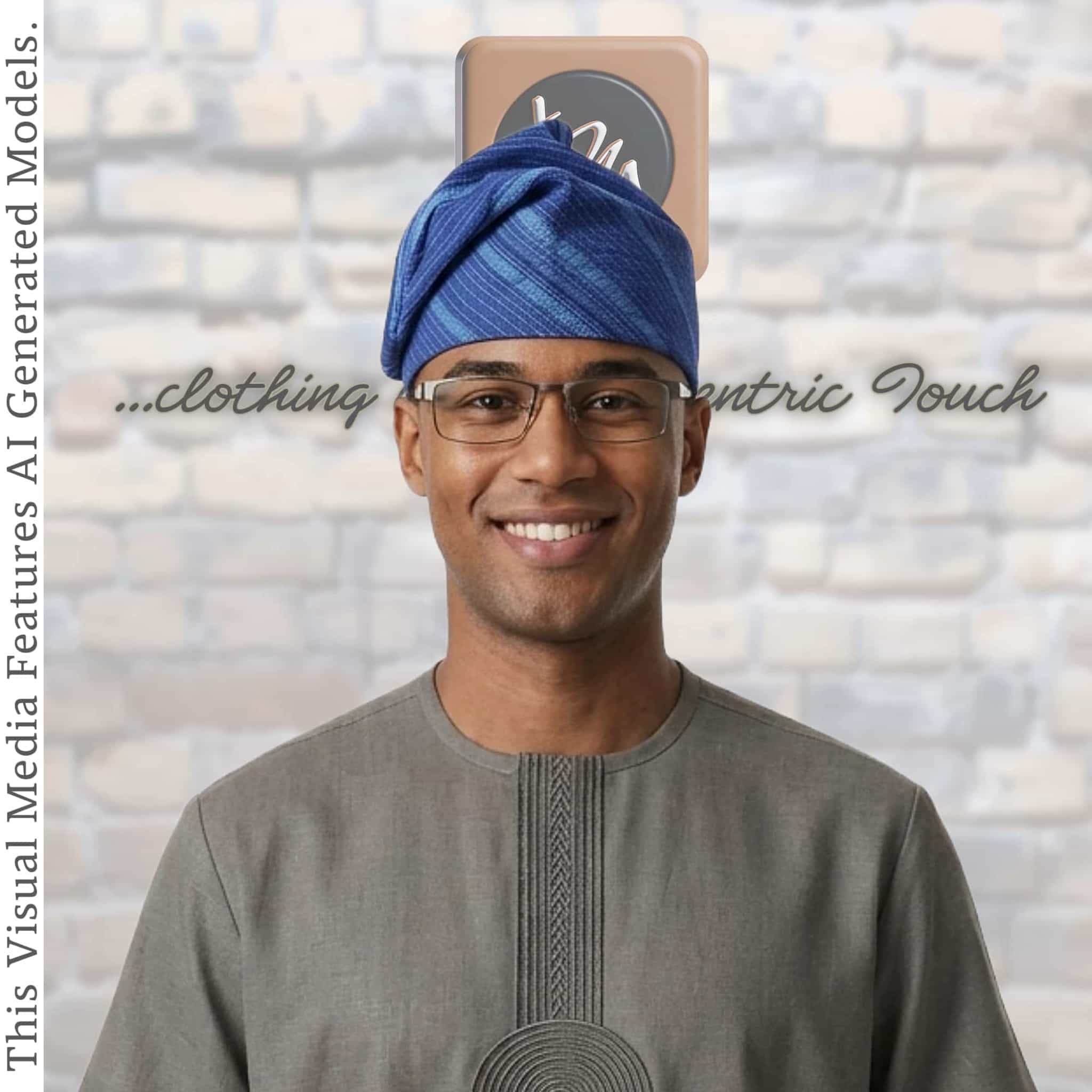 Handwoven Aso Oke Fila Gobi Cap, Blue Yoruba Traditional Hat, Nigerian Prestige Headwear