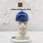 Handwoven Aso Oke Fila Gobi Cap, Blue Yoruba Traditional Hat, Nigerian Prestige Headwear