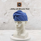 Handwoven Aso Oke Fila Gobi Cap, Blue Yoruba Traditional Hat, Nigerian Prestige Headwear