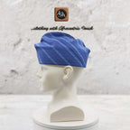 Handwoven Aso Oke Fila Gobi Cap, Blue Yoruba Traditional Hat, Nigerian Prestige Headwear