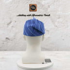Handwoven Aso Oke Fila Gobi Cap, Blue Yoruba Traditional Hat, Nigerian Prestige Headwear