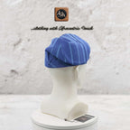 Handwoven Aso Oke Fila Gobi Cap, Blue Yoruba Traditional Hat, Nigerian Prestige Headwear