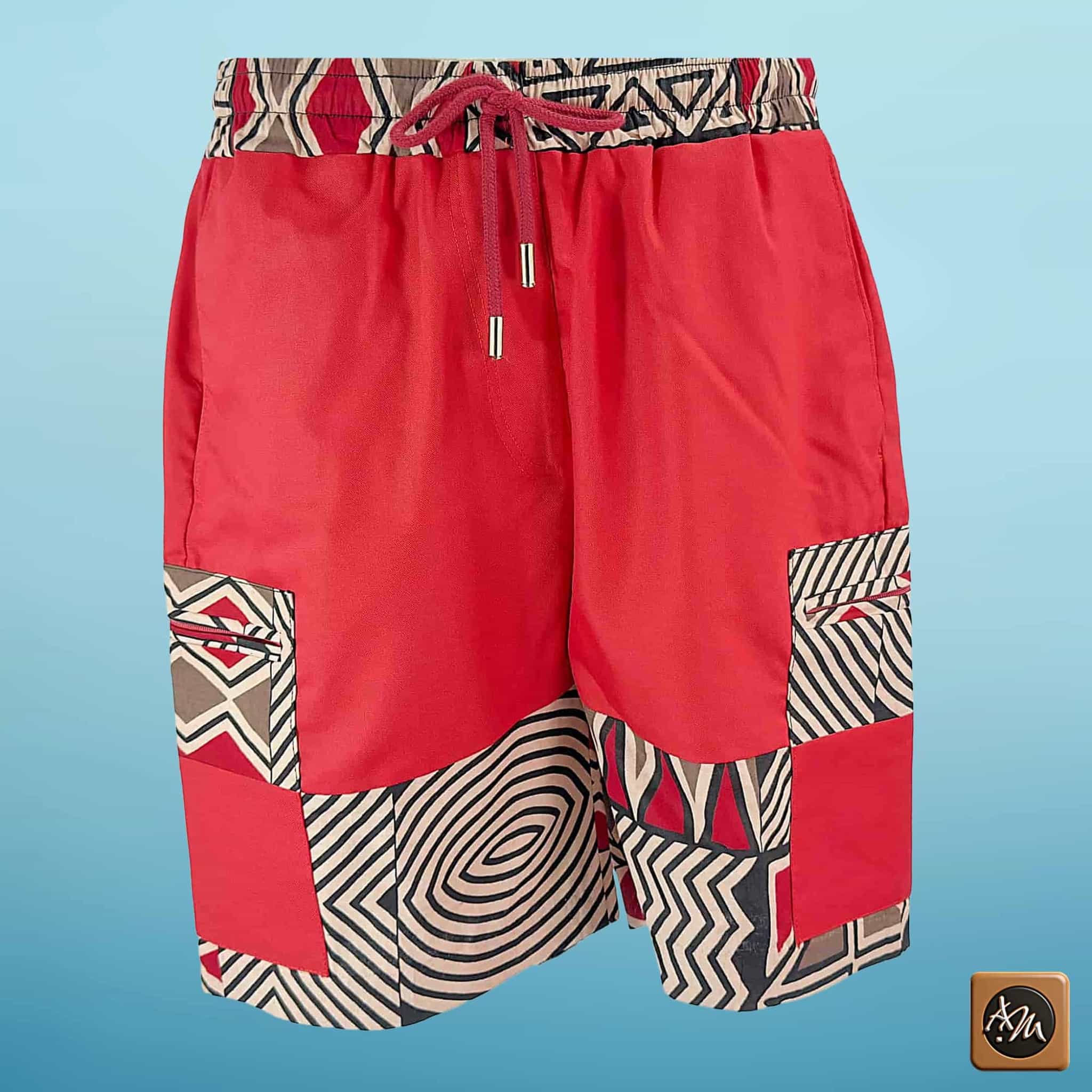 IRAWO African Ankara Print Men's Shorts RD