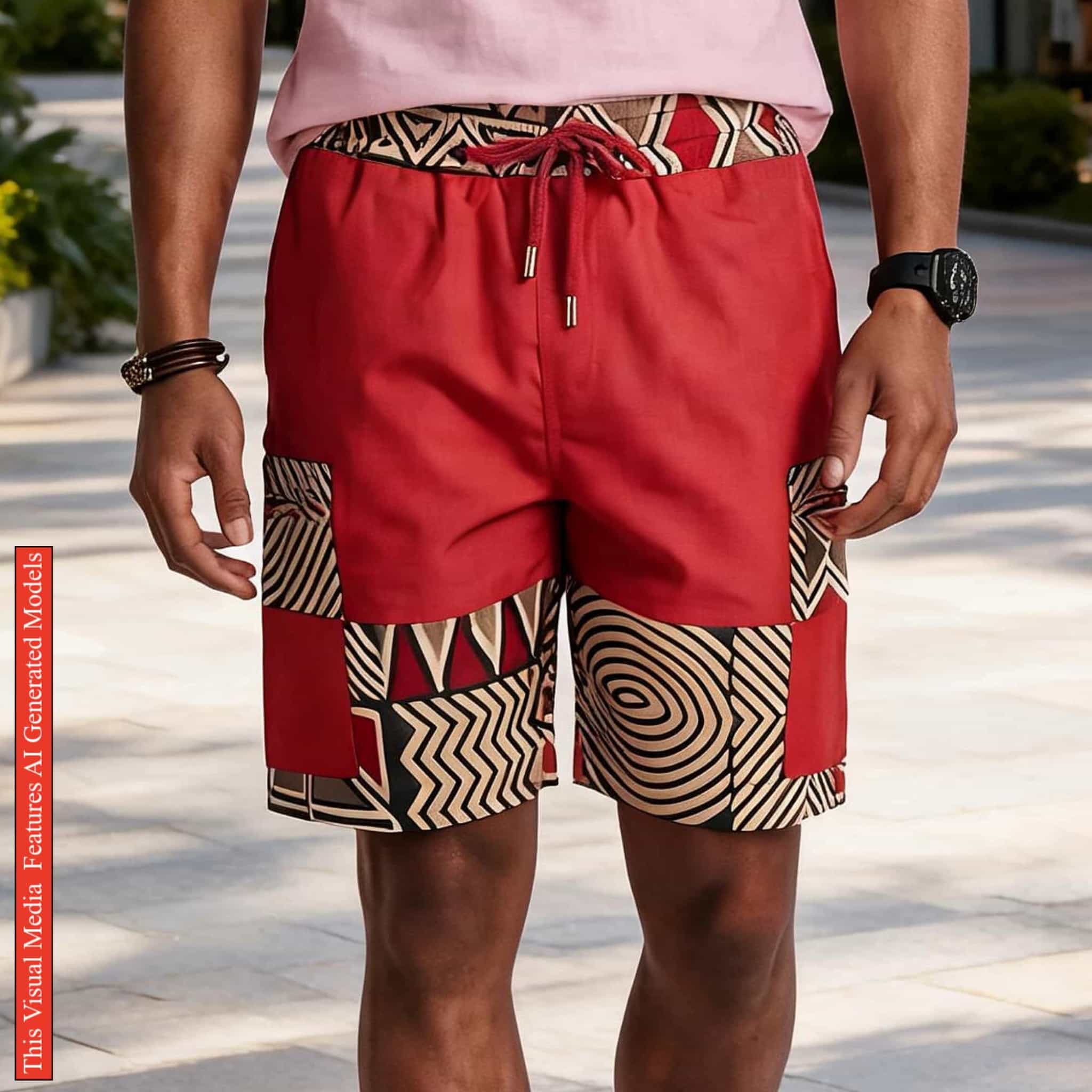 IRAWO African Ankara Print Men's Shorts RD