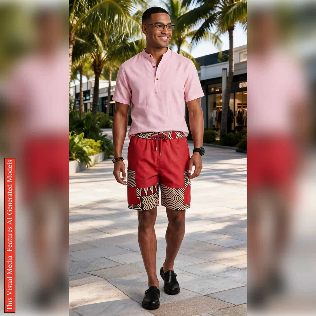 African Ankara Print Men's Shorts RD