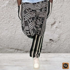 African Wax Print Harem Pants, Boho Trousers, Drop Crotch Aladdin Men's Ethnic Bottoms