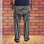 African Wax Print Harem Pants, Boho Trousers, Drop Crotch Aladdin Men's Ethnic Bottoms