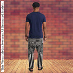 African Wax Print Harem Pants, Boho Trousers, Drop Crotch Aladdin Men's Ethnic Bottoms