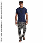 African Wax Print Harem Pants, Boho Trousers, Drop Crotch Aladdin Men's Ethnic Bottoms