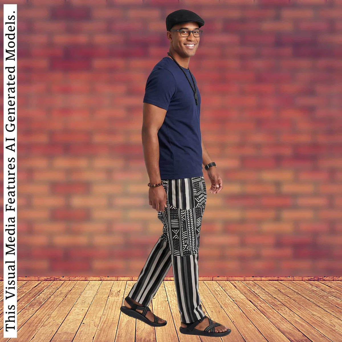 African Wax Print Harem Pants, Boho Trousers, Drop Crotch Aladdin Men's Ethnic Bottoms