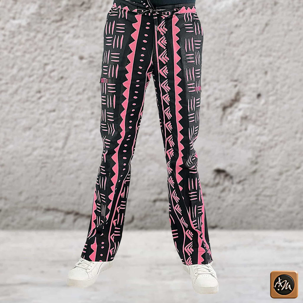 African Men Print Pants, Tribal Mud Fit Trousers, Bold Pattern Statement Ankara Bottoms