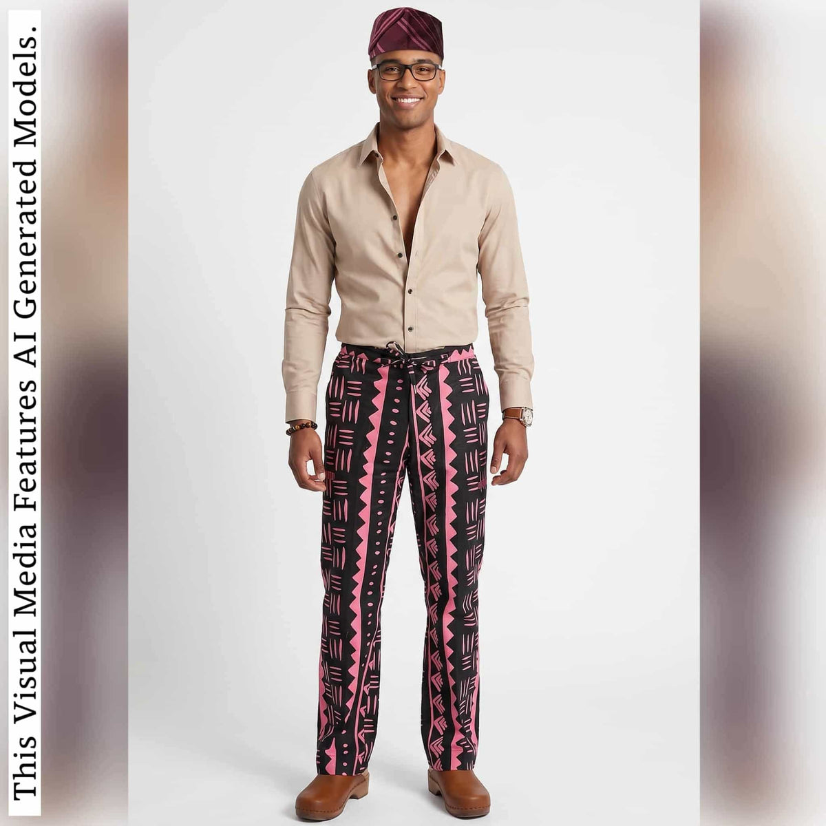 African Men Print Pants, Tribal Mud Fit Trousers, Bold Pattern Statement Ankara Bottoms