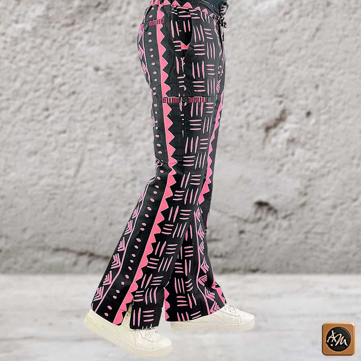 African Men Print Pants, Tribal Mud Fit Trousers, Bold Pattern Statement Ankara Bottoms