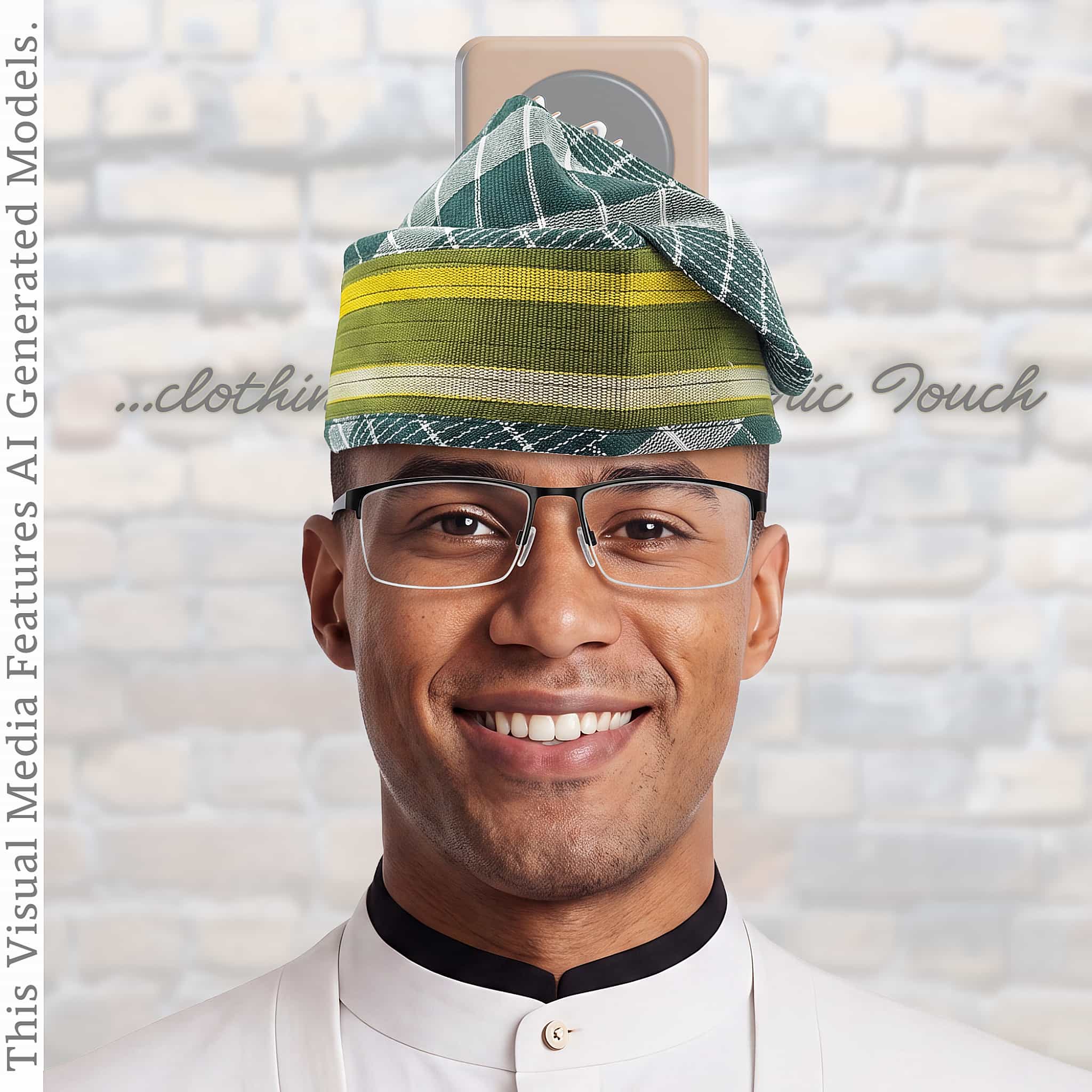 Green Yoruba Aso Oke Fila