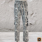 Men's Patchwork Cargo Pants, Bold Tribal Festival African Print Trousers, Afro Abstract Bottoms