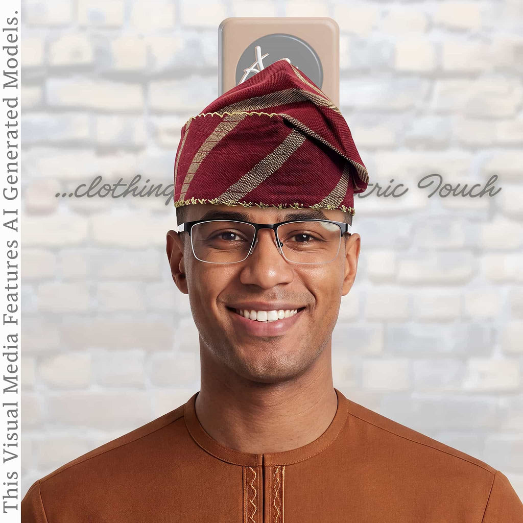 Knitted Yoruba Alaari Aso Oke Fila