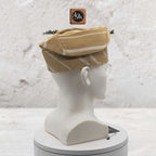 Yoruba SANYAN Aso Oke Knitted Fila, Beige Gobi Cap, African Groom Wedding Hat