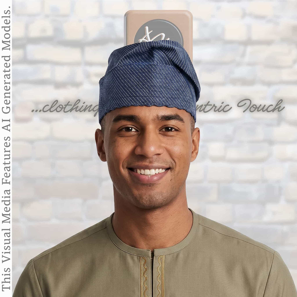 Knitted Yoruba ẸTU Aso Oke Fila: African Men's Traditional Gobi Cap