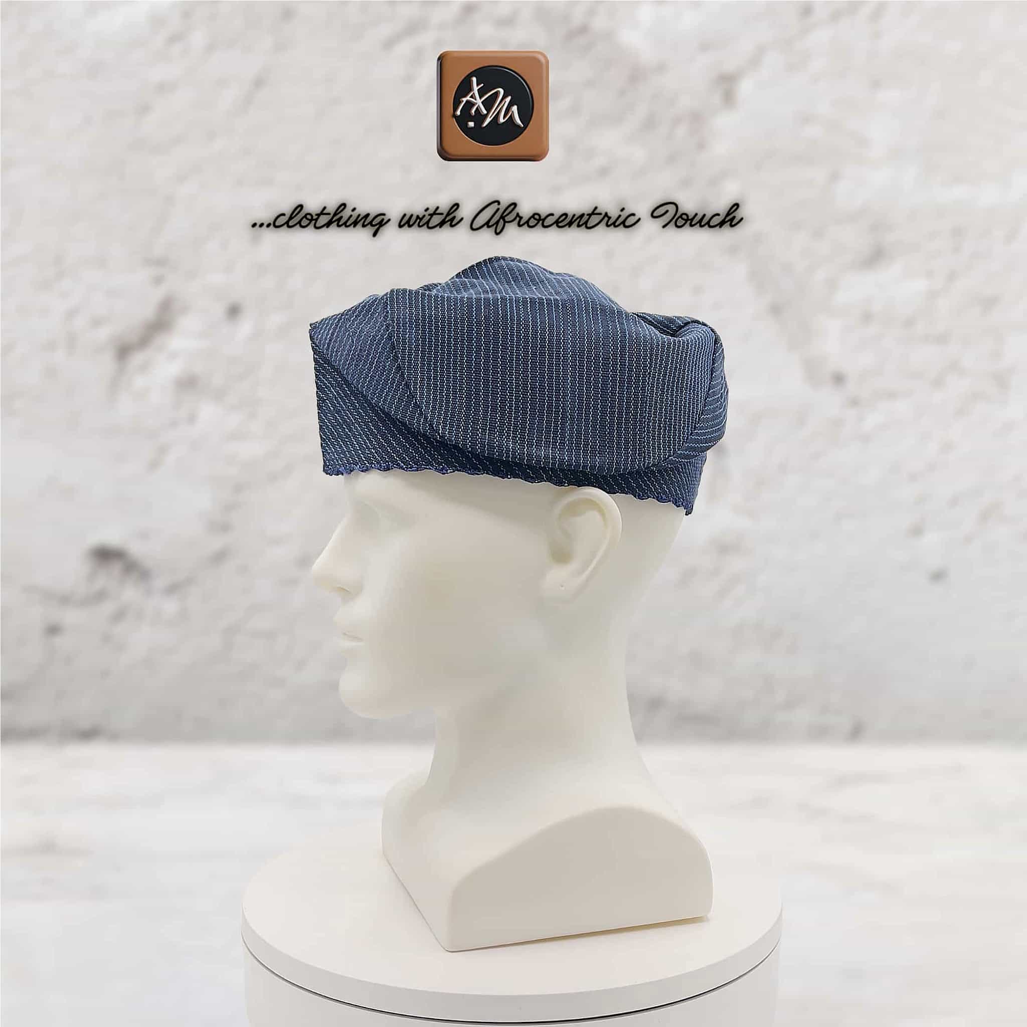 Knitted Yoruba ẸTU Aso Oke Fila: African Men's Traditional Gobi Cap