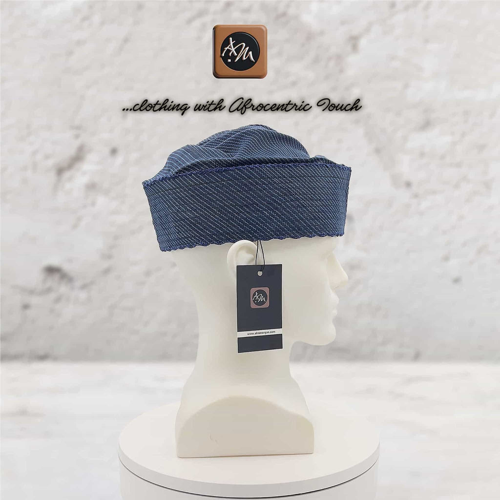 Knitted Yoruba ẸTU Aso Oke Fila: African Men's Traditional Gobi Cap