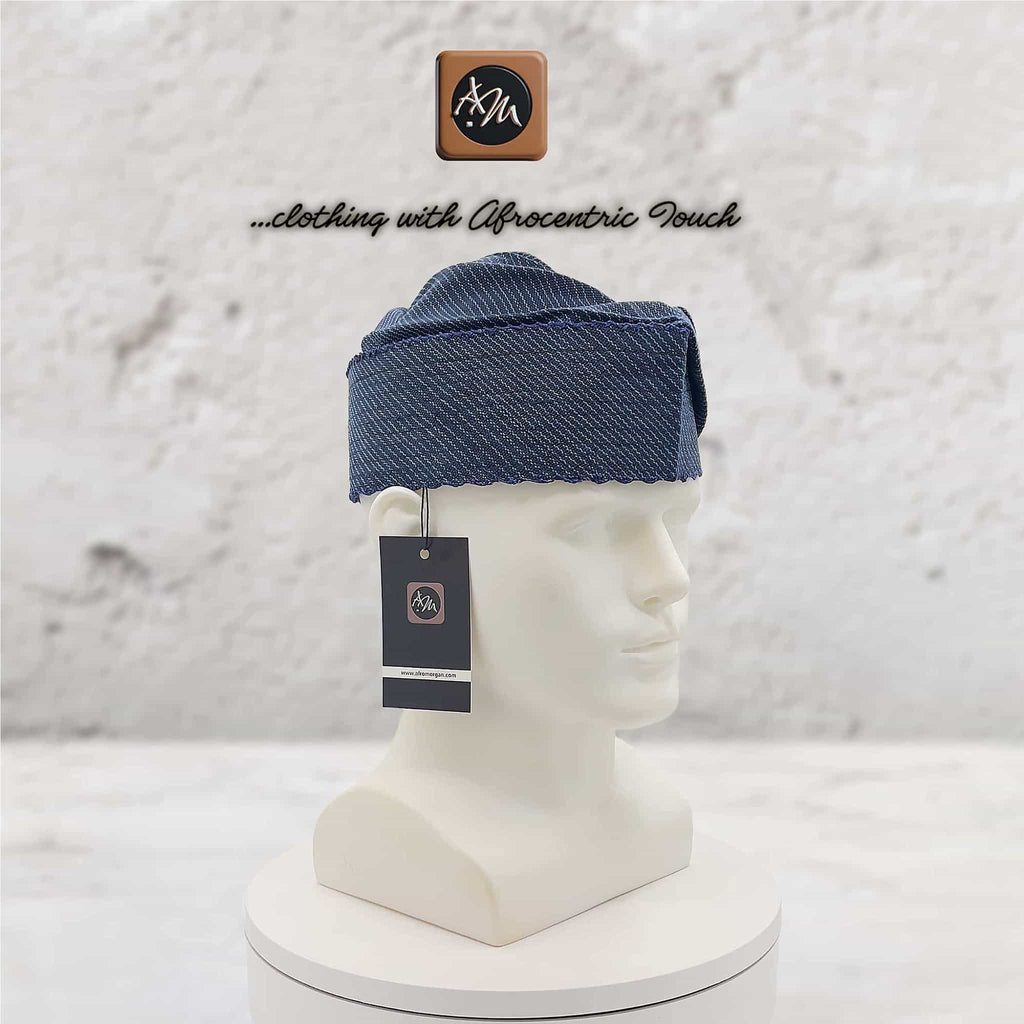 Knitted Yoruba ẸTU Aso Oke Fila: African Men's Traditional Gobi Cap