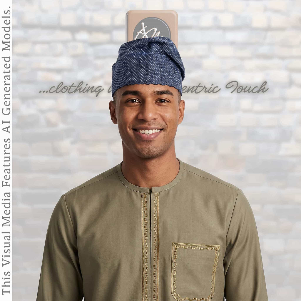 Knitted Yoruba ẸTU Aso Oke Fila: African Men's Traditional Gobi Cap