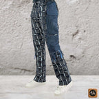 Men's Navy Ankara Patchwork Trousers