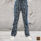 Men's Navy Ankara Patchwork Trousers
