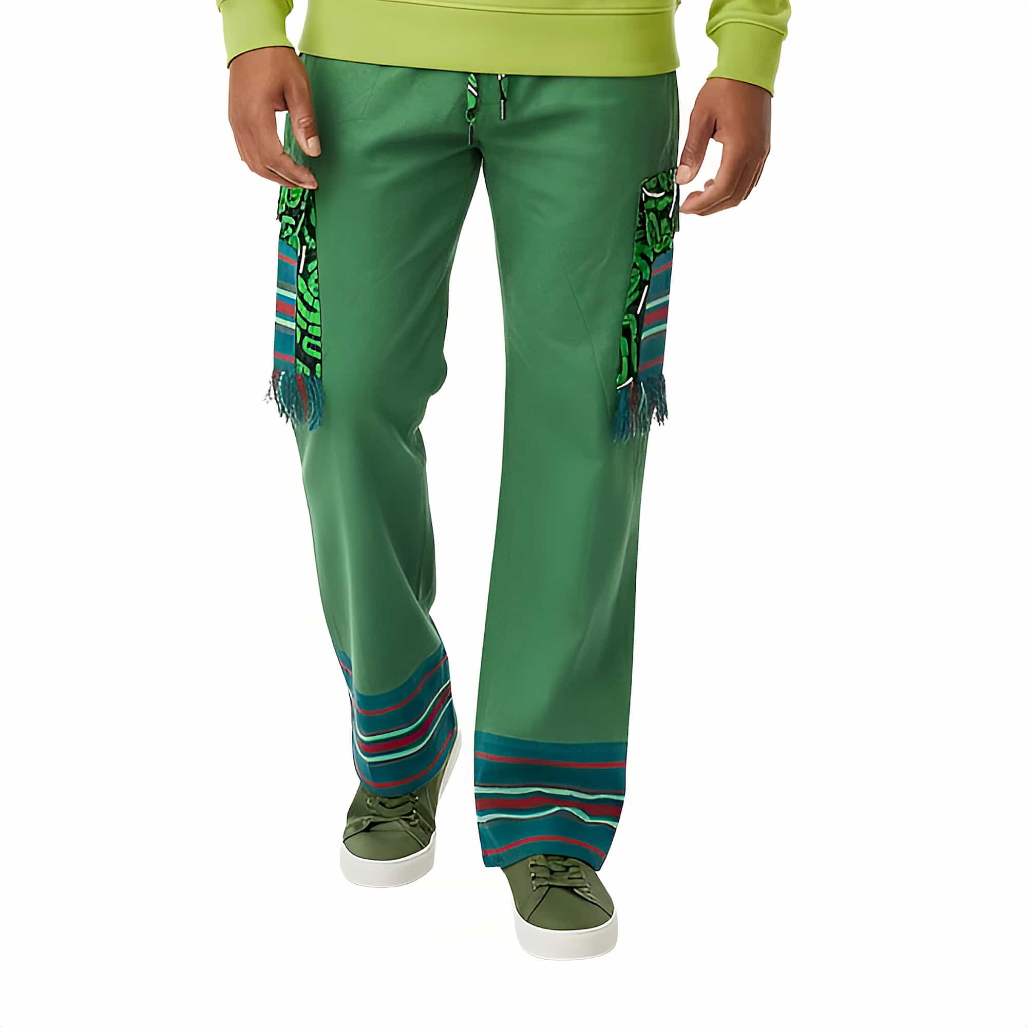 Men Green Baggy Aura Pant