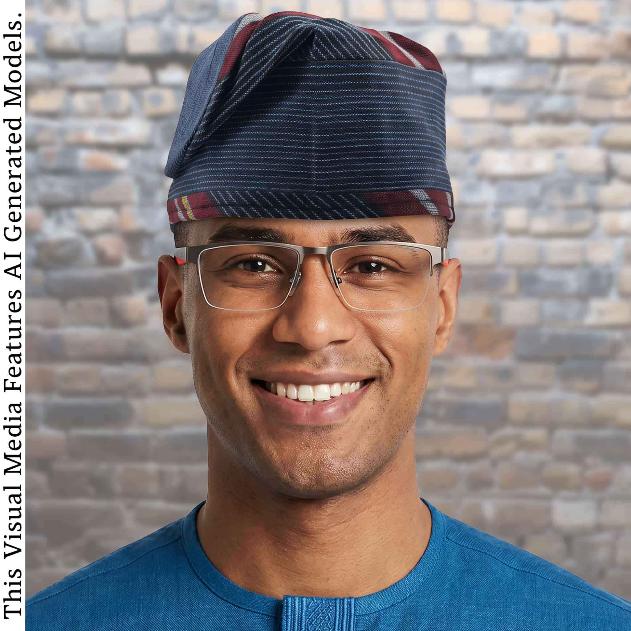 Yoruba Aso Oke Fila, Traditional Nigerian Men's Cap, Mixed ETU Pattern African Hat