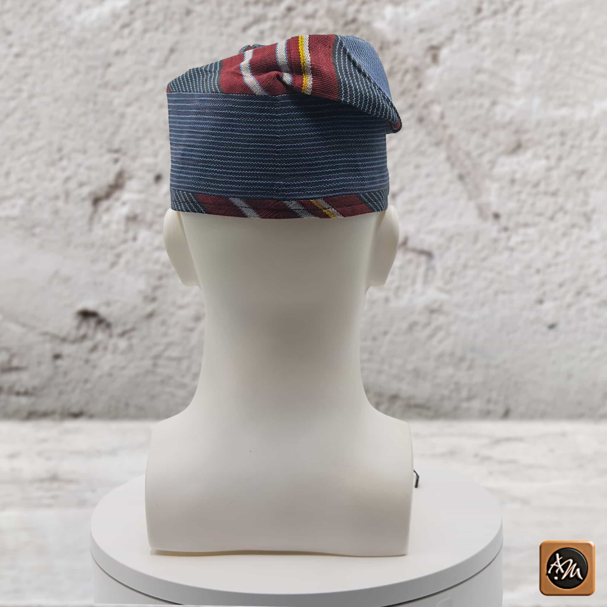 Yoruba Aso Oke Fila, Traditional Nigerian Men's Cap, Mixed ETU Pattern African Hat