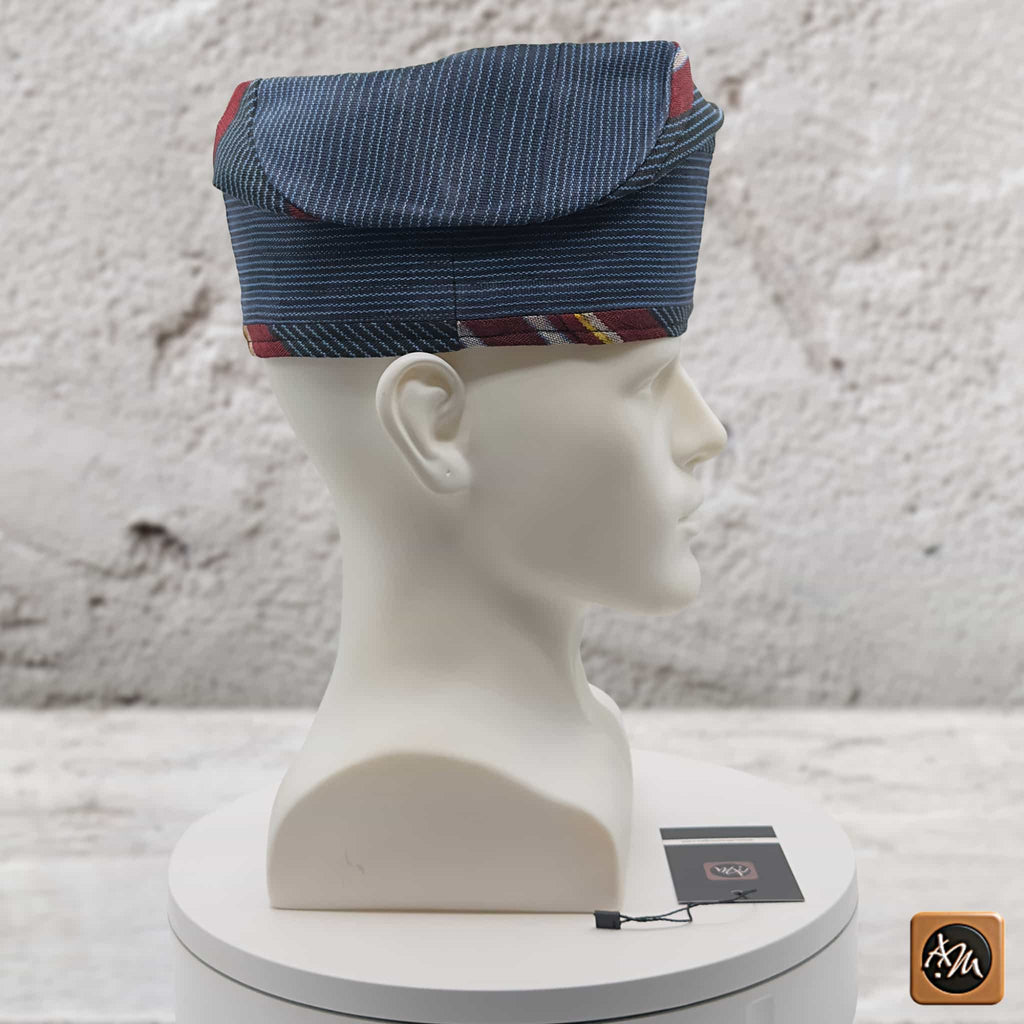 Yoruba Aso Oke Fila, Traditional Nigerian Men's Cap, Mixed ETU Pattern African Hat