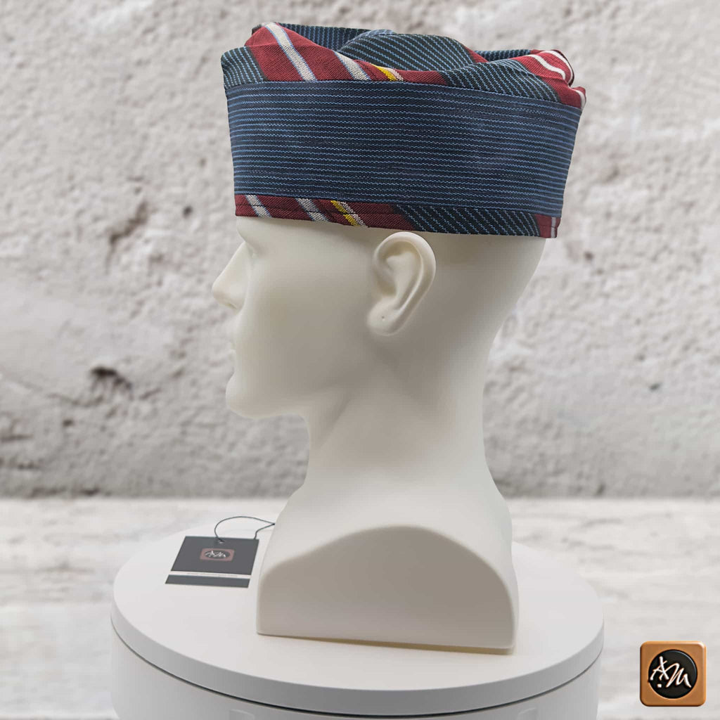 Yoruba Aso Oke Fila, Traditional Nigerian Men's Cap, Mixed ETU Pattern African Hat