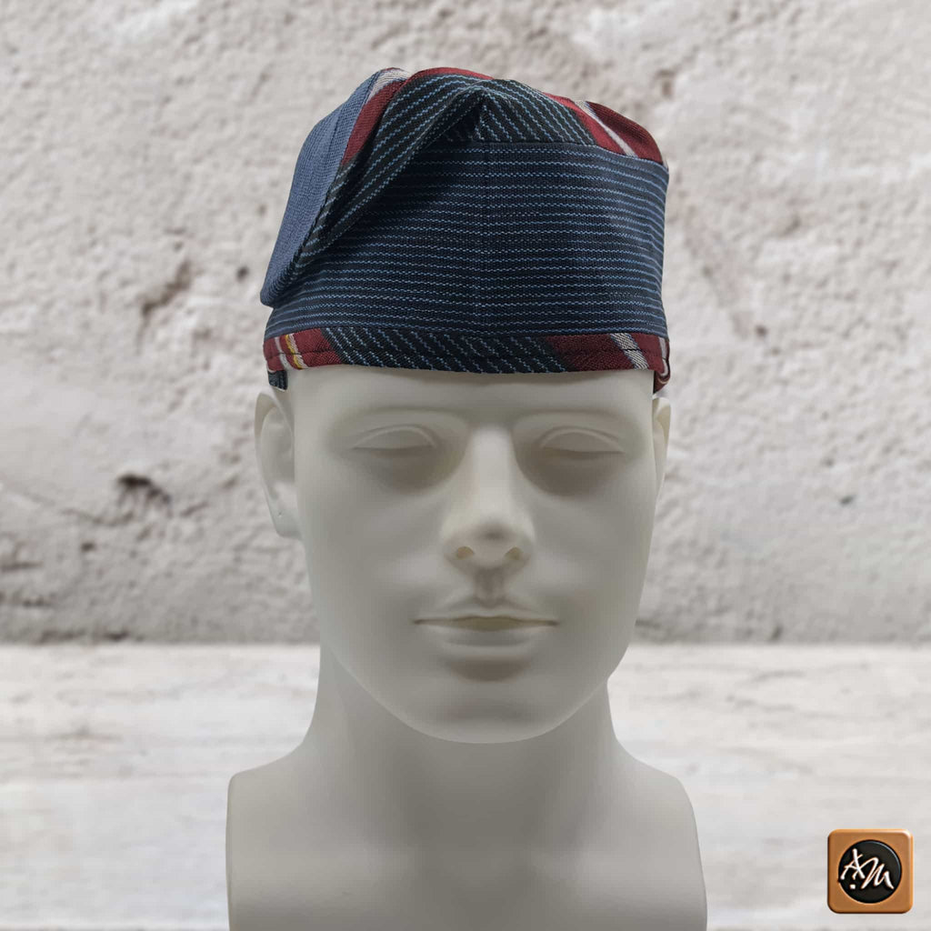Yoruba Aso Oke Fila, Traditional Nigerian Men's Cap, Mixed ETU Pattern African Hat