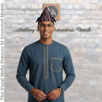 Navy Pinstripe Abetiaja Cap