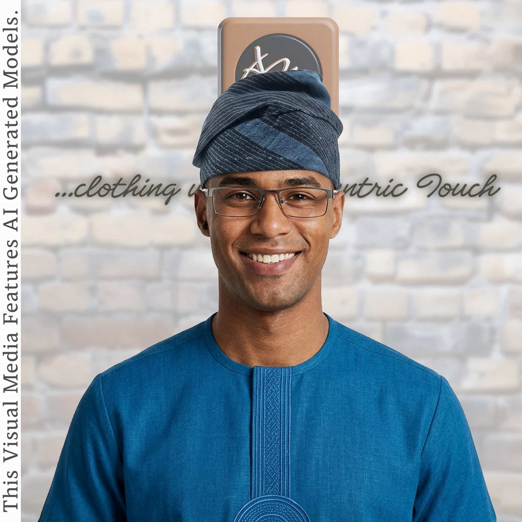 Handwoven Aso Oke Fila, Striped Yoruba Hat, Traditional Nigerian Cap, African Menswear (Copy)