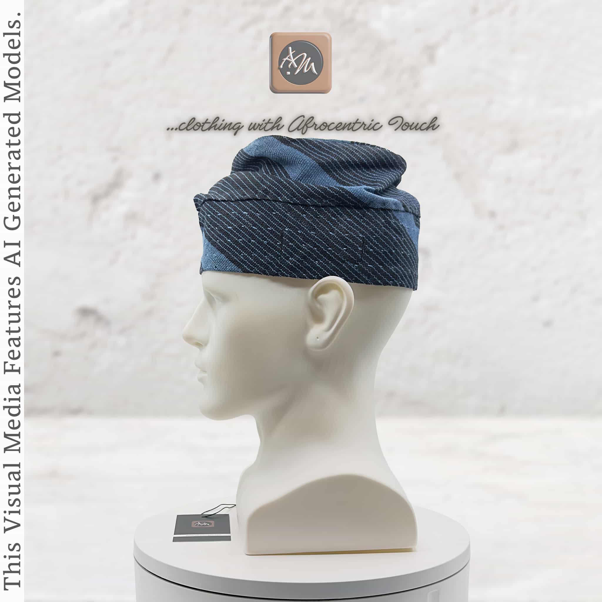 Handwoven Aso Oke Fila, Striped Yoruba Hat, Traditional Nigerian Cap, African Menswear (Copy)
