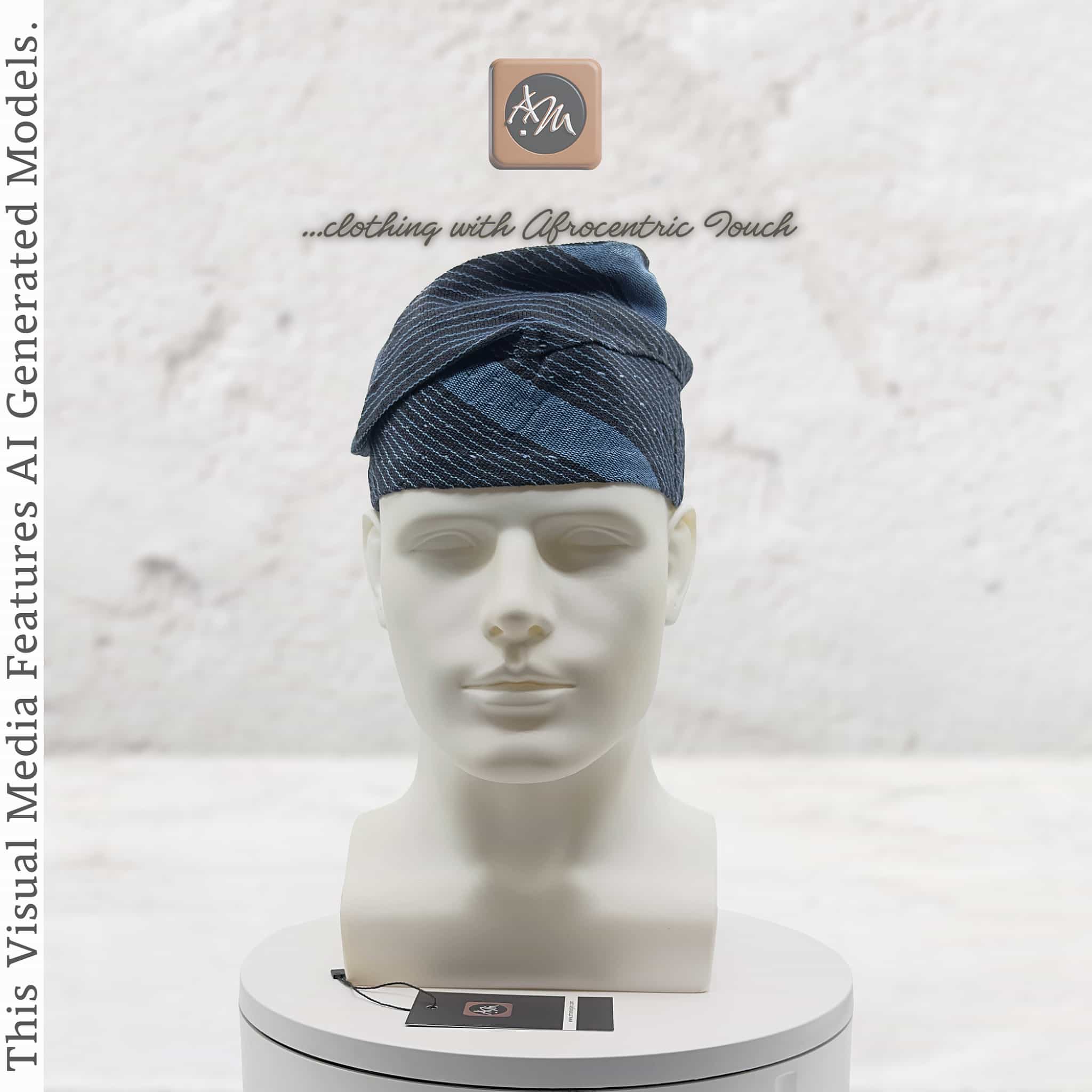 Handwoven Aso Oke Fila, Striped Yoruba Hat, Traditional Nigerian Cap, African Menswear (Copy)