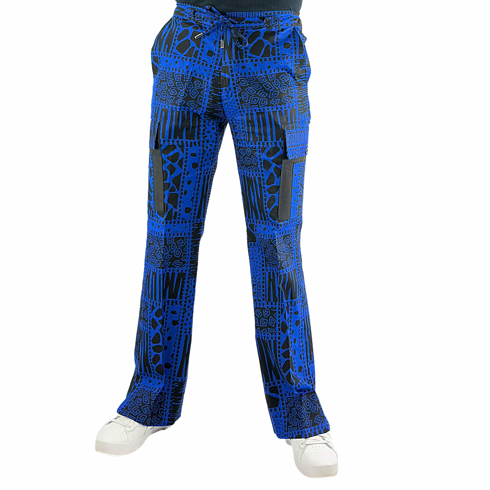 Vibrant Navy African Print Pants