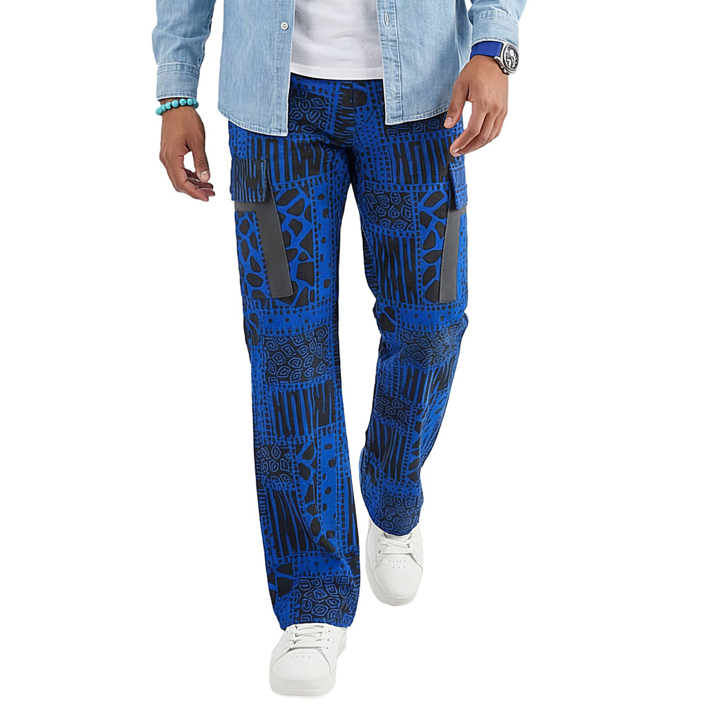 ADELANI Vibrant Navy African Print Pants