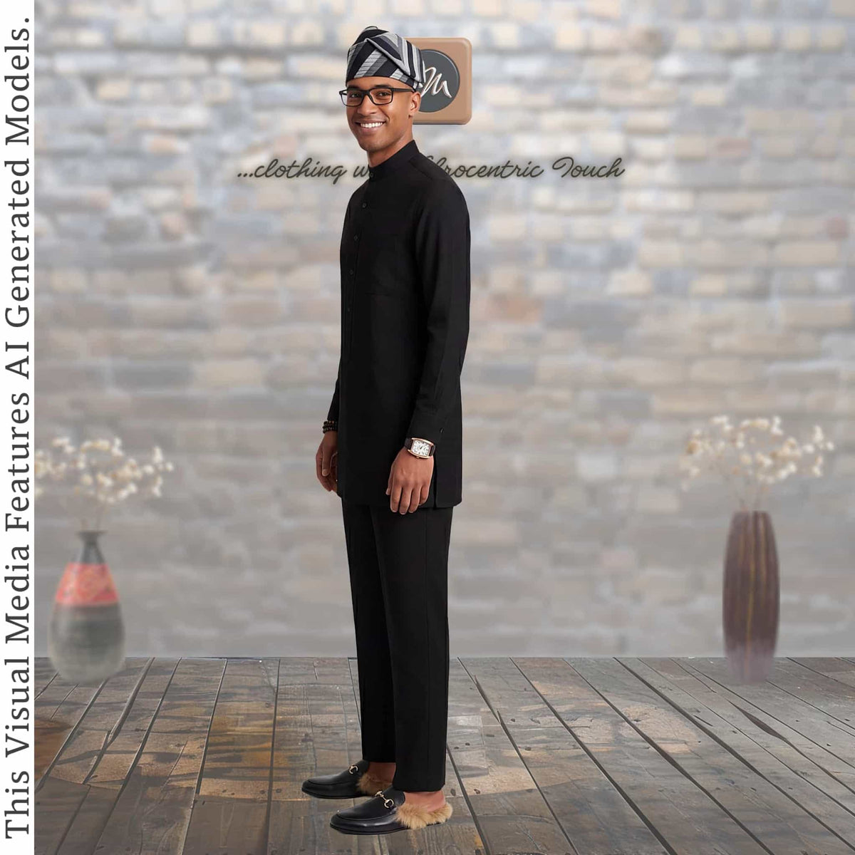 Nigerian Handmade Kaftan Set For Men, Custom Tailored Yoruba Two Piece Outfit