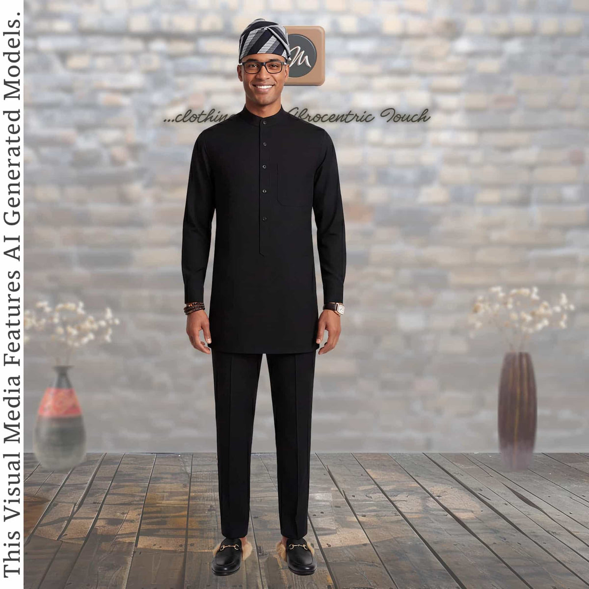 Nigerian Handmade Kaftan Set For Men, Custom Tailored Yoruba Two Piece Outfit