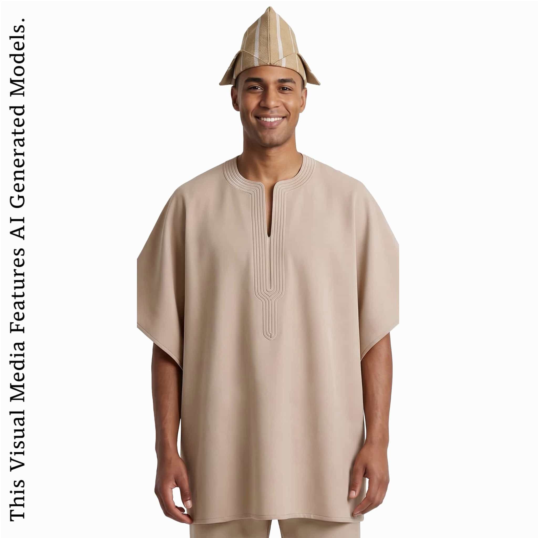 Sanyan Yoruba Abetiaja Cap: Aso Oke Fila, African Men's Traditional Hat