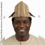 Sanyan Yoruba Abetiaja Cap: Aso Oke Fila, African Men's Traditional Hat