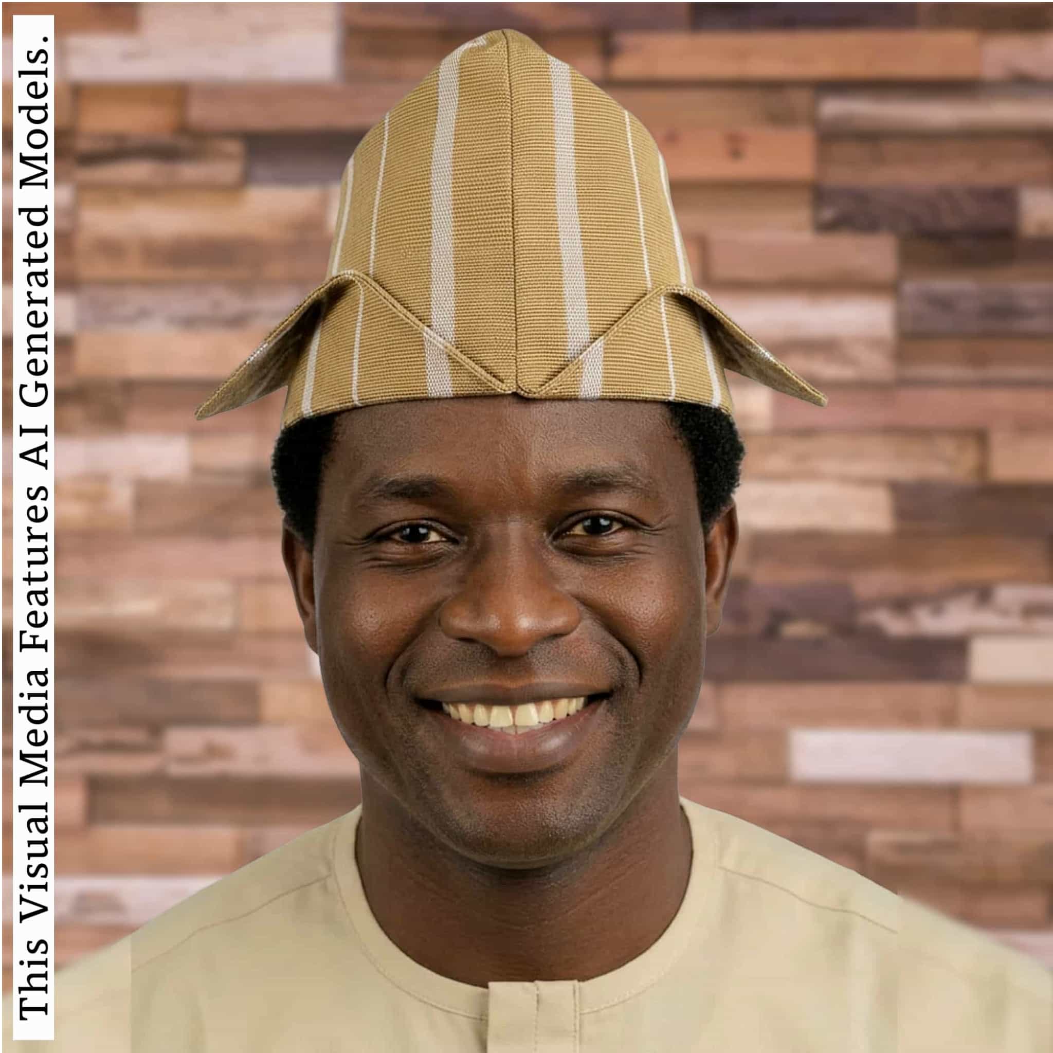 Sanyan Yoruba Abetiaja Cap: Aso Oke Fila, African Men's Traditional Hat