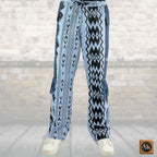 Ankara Patchwork Men’s Pants, Tribal Trousers, Fringed Wide Leg Bottoms, Bold Festival Bottom