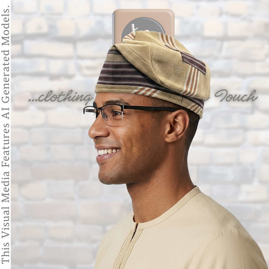Yoruba Aso Oke Fila, Traditional Nigerian Ceremonial Headpiece, Tribal Gobi Cap