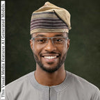 Yoruba Aso Oke Fila, Traditional Nigerian Ceremonial Headpiece, Tribal Gobi Cap