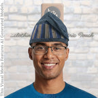 Yoruba Aso Oke Fila: African Men's Traditional Mixed match Gobi Cap